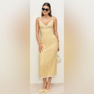 Retrofete Light Yellow Midi Dress